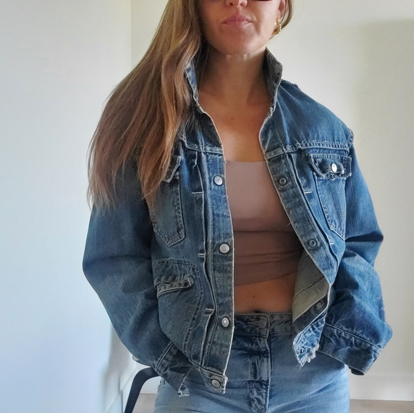 Vintage Distressed Soft Denim Jean Jacket	- No Label - Picture 9 of 10